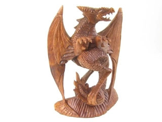 Dřevěný drak saurus – 33 cm