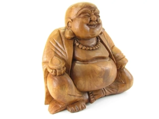 Dřevěný Budai s miskou – 26 cm